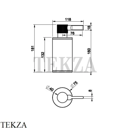 Gessi INCISO accessories Дозатор настольный для жидкого мыла, черный 58538-149, Finox Brushed Nickel