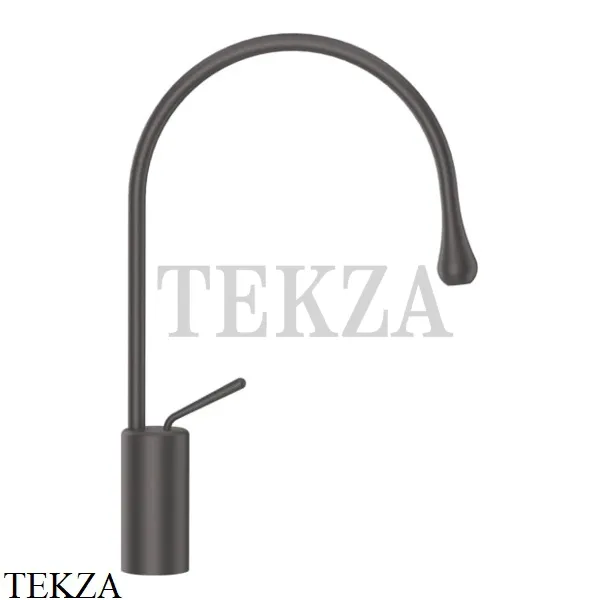 Gessi Goccia Смеситель для раковины высокий, без сливного гарнитура 33605-126, Black Metal Br