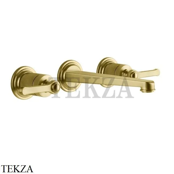 Gessi VENTI20 Смеситель для раковины на 3 отв. средний, внешняя часть 65091-716, Gold Br. PVD