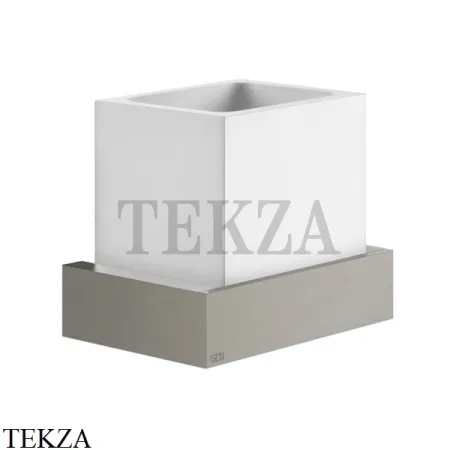 Gessi Rettangolo Стакан для щеток настенный, композит белый 20807-149, Finox Brushed Nickel