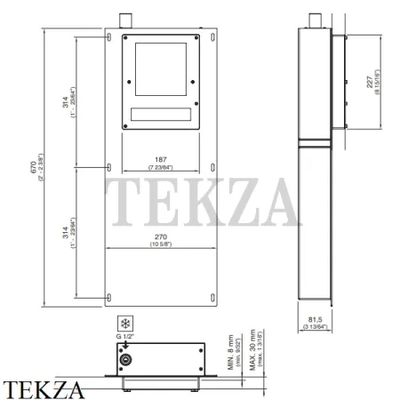 CEA Hydroplate скрытая часть для гидроёршика с держателем туалетной бумаги, BOX38
