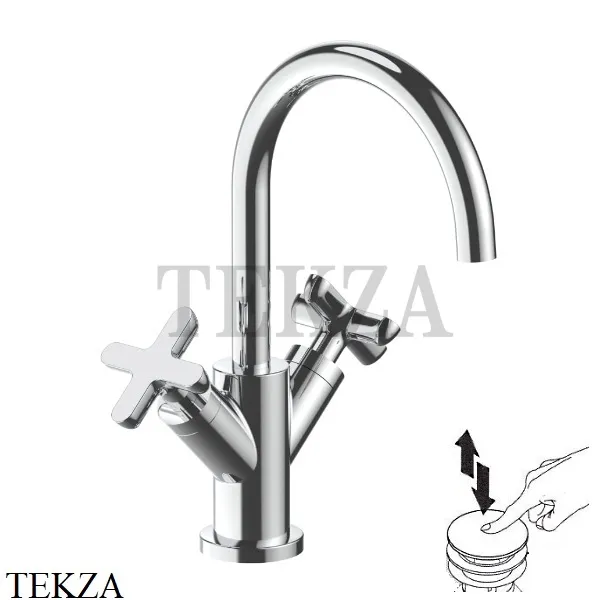 Fantini Icona Classic Смеситель для раковины, с донным клапаном 5302R056F, хром глянец