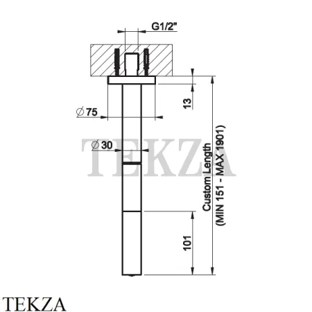 Gessi Ingranaggio-Anello Излив для раковины потолочный, под размер 63499-149, Finox Brushed Nickel