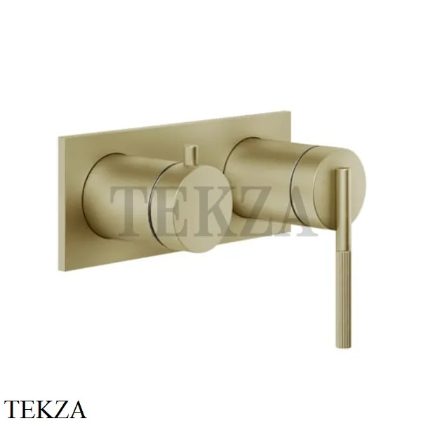 Gessi INGRANAGGIO Смеситель для душа на планке, 2 потока, внешняя часть 63579-727, Brushed Brass