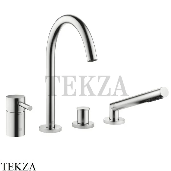 Dornbracht Meta Смеситель для ванны на 3 отверстия с гарнитуром 27632661-93, Brushed Chrome