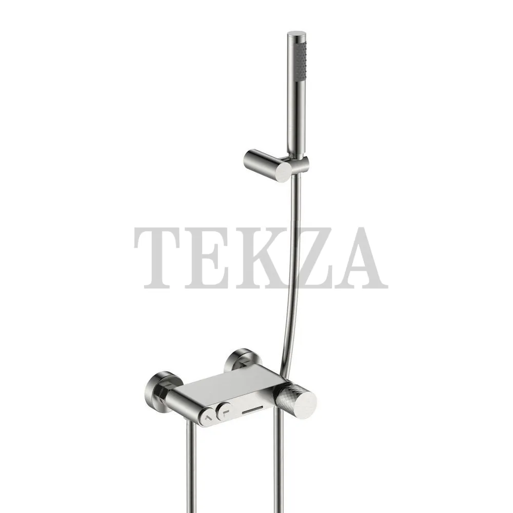 Boheme Stick Смеситель для ванны с изливом и гарнитуром Stick 123-NB Nikel Brush с ручкой DIAMOND