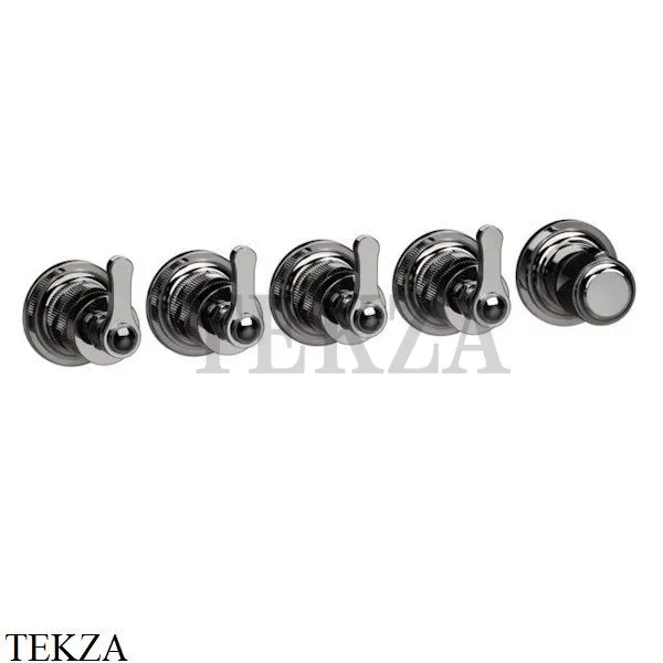 Gessi VENTI20 Термостат для душа, 4 потока, внешняя часть 65338-706, Black Metal