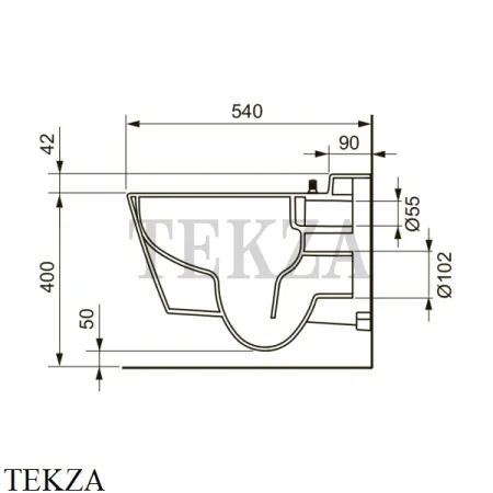 TECEbase Комплект инсталляции Base 2.0 с унитазом TECEone и сиденьем 9400412.WC2, клавиша хром глянцевый