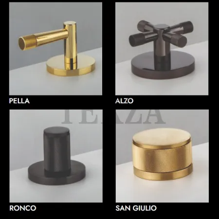Gattoni MD Смеситель для раковины на 3 отверстия, San Giulio, с донным клапаном MD100/23SG, Gold Satin