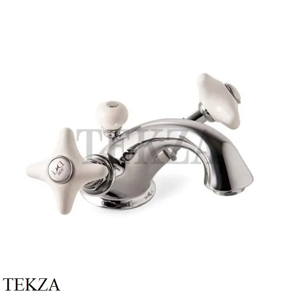 Devon&Devon WHITE ROSE Смеситель для раковины, с донным клапаном UTWR710CR, хром глянец