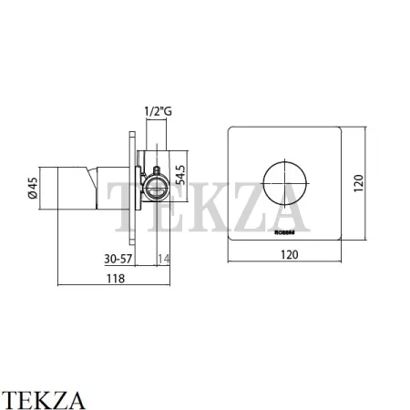 Bossini Teo Смеситель для душа механический, внешняя часть Z00008.022, бронза classic