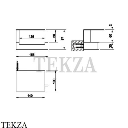 Gessi Rettangolo Держатель туалетной бумаги с крышкой 20849-299, Black XL