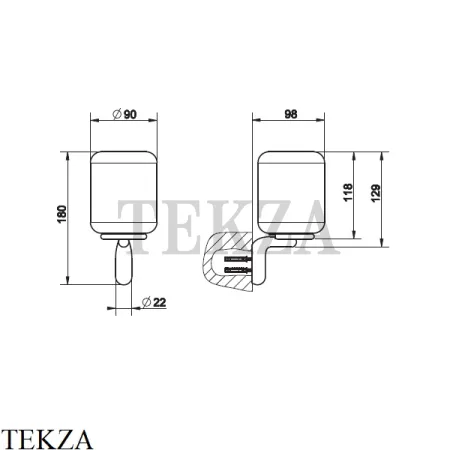 Gessi Goccia Стакан настенный, белая керамика 38007-031, хром глянец