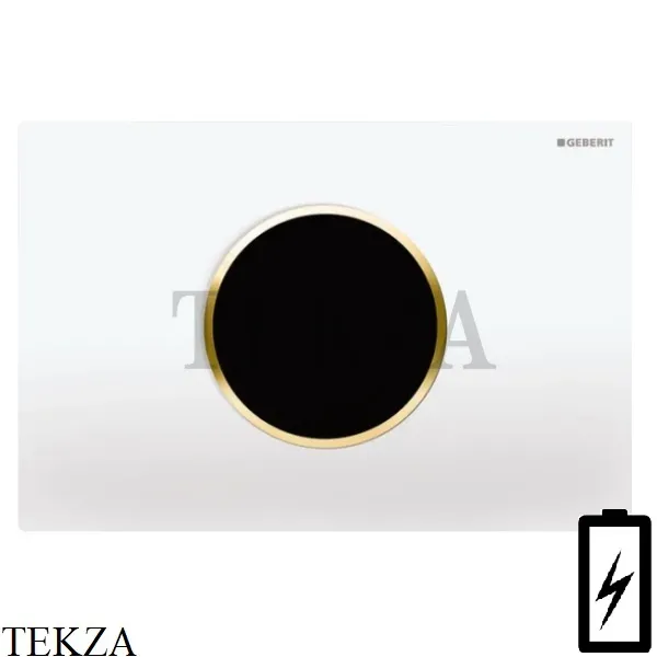 Geberit Sigma10 Клавиша смыва бесконтактная, питание от батарей 115.908.KK.1, белый глянец, позолота