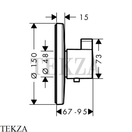 Hansgrohe Ecostat S Highflow Термостат, внешняя часть 15756000, хром глянец