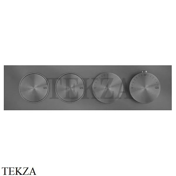 Gessi Origini MATERIC Термостат для душа 2 потока с кнопками, внешняя часть 66222-706, Black Metal PVD