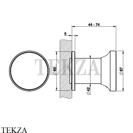 Gessi Origini NEUTRAL Рычаг управления на стену, внешняя часть 66109-720, Nickel PVD