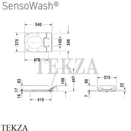 Duravit SensoWash Slim Сиденье крышка-биде 611200002304300 для унитаза, белый глянец