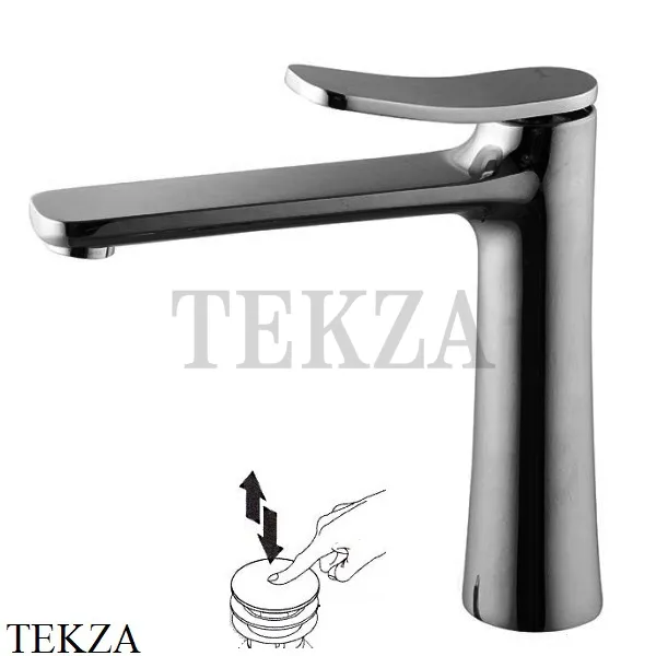 FIMA Carlo Frattini FLO Смеситель для раковины с донным клапаном, F3801LCN, Black chrome
