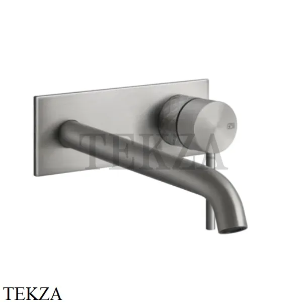 Gessi 316 INTRECCIO Смеситель для раковины на планке длинный, внешняя часть 54190-239, Steel Brushed