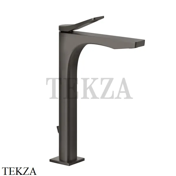 Gessi RILIEVO Смеситель для раковины высокий, с донным клапаном 59003-707, Black Metal Brushed