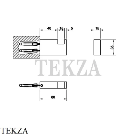 Gessi Rettangolo Крючок для халата и полотенец 20921-031, хром глянец