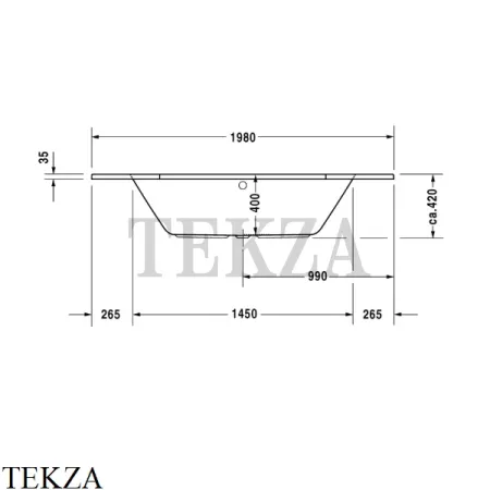 Duravit D-Code Ванна встраиваемая угловая 700137000000000, акрил, белый глянец
