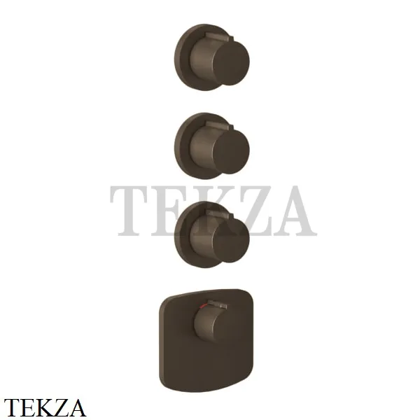 Gessi Ingranaggio-Anello Термостат для душа, 3 потока, внешняя часть 43236-845, Dark Bronze