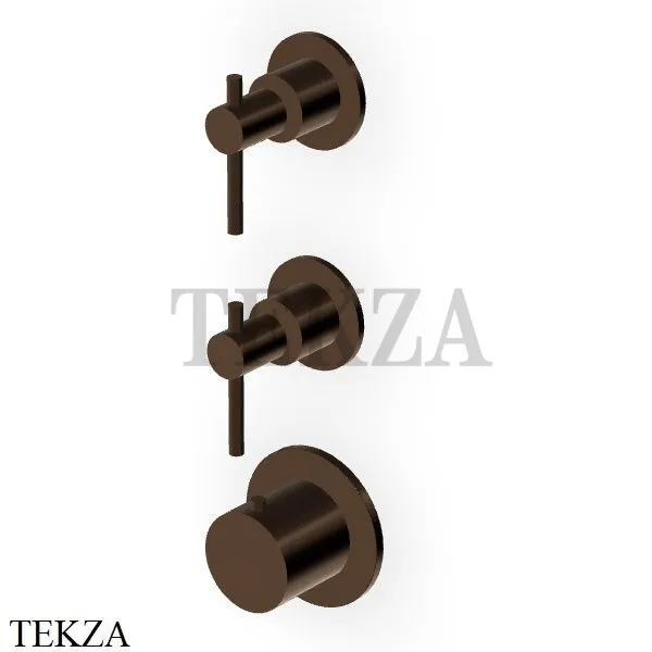 Zucchetti Helm Термостат для душа на 2 потока, внешняя часть ZHL802.XP21, brushed chocolate PVD