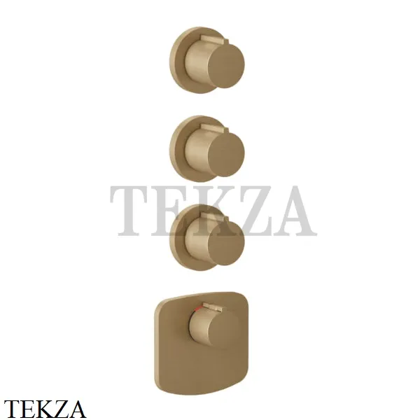 Gessi Ingranaggio-Anello Термостат для душа, 3 потока, внешняя часть 43236-726, Warm Bronze Br.
