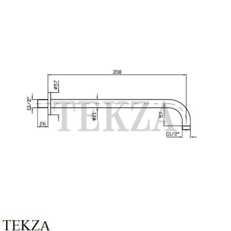 Zucchetti Кронштейн настенный 35 см для верхней лейки Z93027.C3, brushed nickel