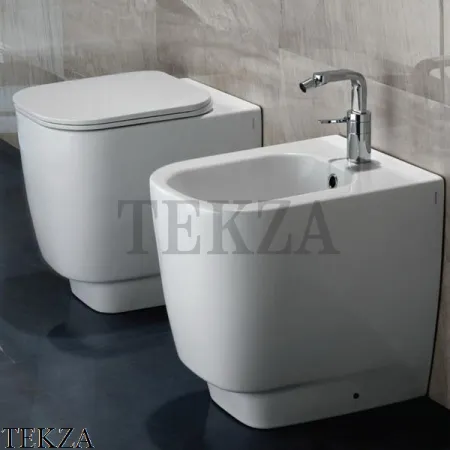 Hatria Fusion 48 Биде напольное, 1 отверстие под смеситель YXC901, белый глянец (снято с производства)