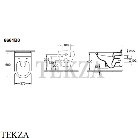 Villeroy & Boch Hommage Унитаз подвесной 6661B0R1, сиденье микролифт, белый глянец, ceramicplus