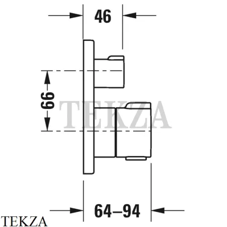 Duravit C.1 Термостат для душа на 2 потока, внешняя часть C14200013010, хром глянец