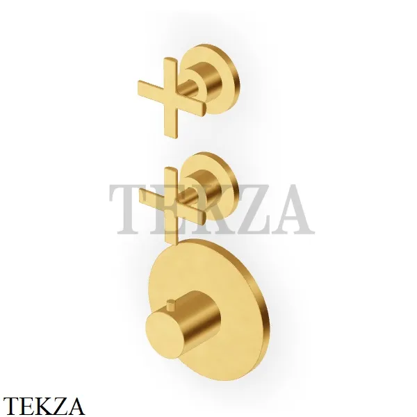 Zucchetti Gill Термостат для душа, 2 потока, внешняя часть ZGL5660.C41, brushed gold