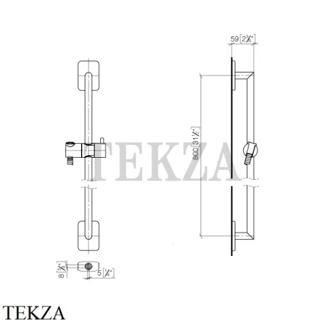 Dornbracht Душевая штанга с держателем slider (без ручного душа) 26413710-00, хром глянец
