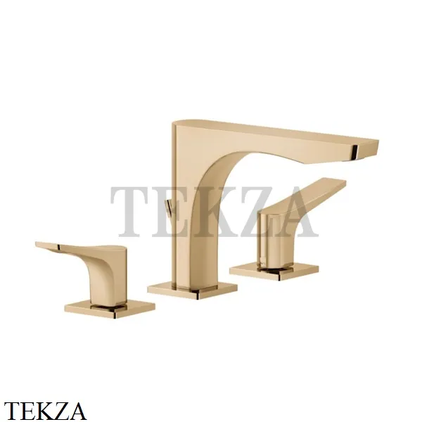Gessi RILIEVO Смеситель для раковины 3 отверстия, с донным клапаном 59011-735, Warm Bronze PVD