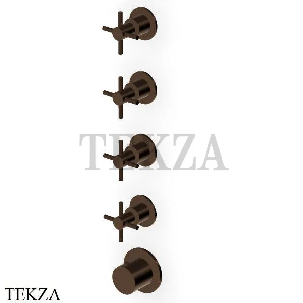 Zucchetti Helm Термостат для душа на 4 потока, внешняя часть ZHM804.XP21, brushed chocolate PVD