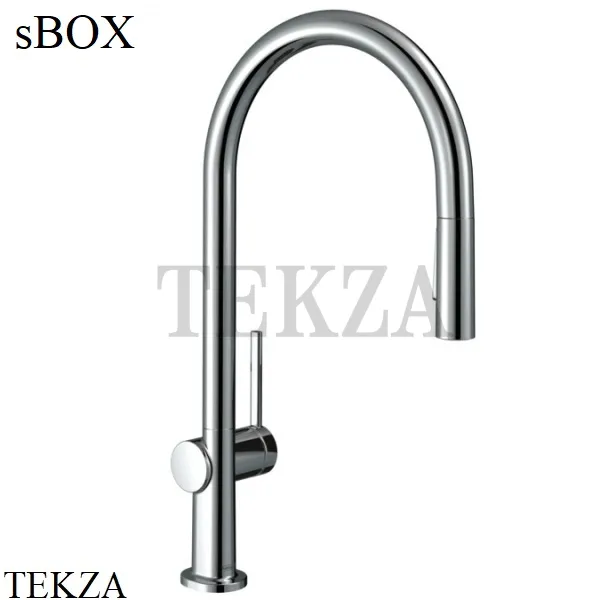 Hansgrohe Talis M54 Смеситель для кухни с вытяжным изливом 210 2jet ssBox 72801000, хром глянец