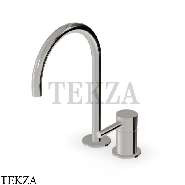 Zucchetti Pan Смеситель для раковины 2 отверстия, без гарнитура ZP6223.C8, nickel глянец