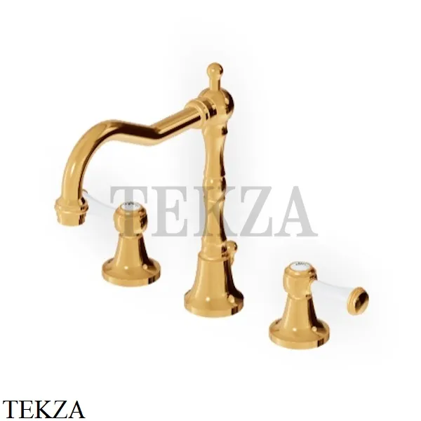 Zucchetti Agora Classic Смеситель для раковины с донным клапаном ZAM405.C40, золото глянец