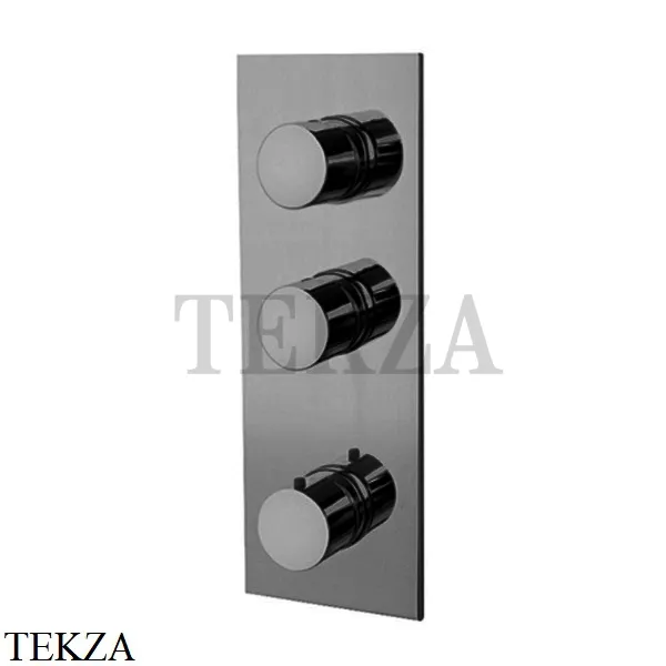 FIMA Carlo Frattini Spillo UP Термостат для душа 2 потока, внешняя часть F3869X2CS, Brushed black chrome