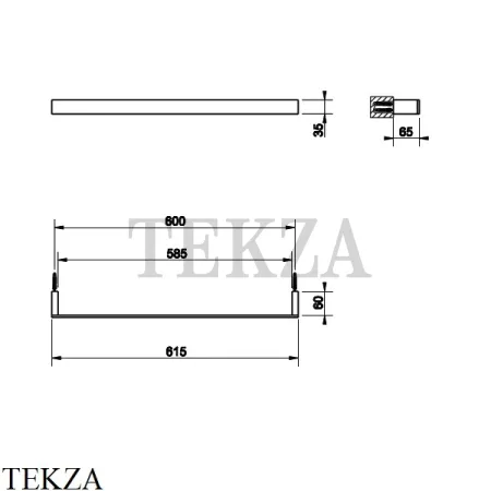 Gessi Rettangolo Держатель для банного полотенца 60 см 20903-031, хром глянец