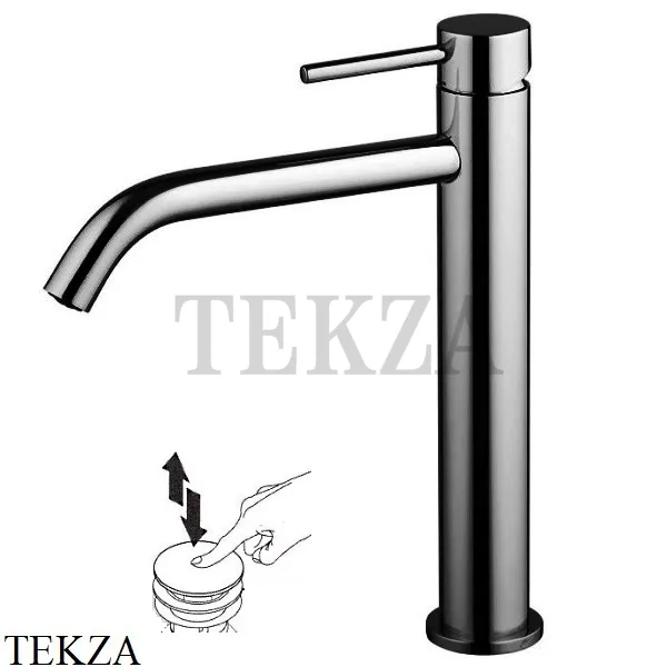 FIMA Carlo Frattini Spillo UP Смеситель для раковины, высокий, с донным клапаном F3031LXSCN, Black chrome