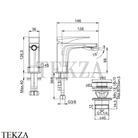 FIMA Carlo Frattini Zeta Смеситель для биде, с донным клапаном F3962NBS, белый матовый