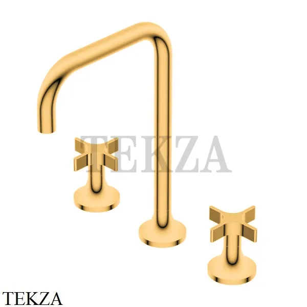 Ritmonio Diametro35 Cross Смеситель для раковины, без гарнитура PR53AE201 DOR, Gold глянец