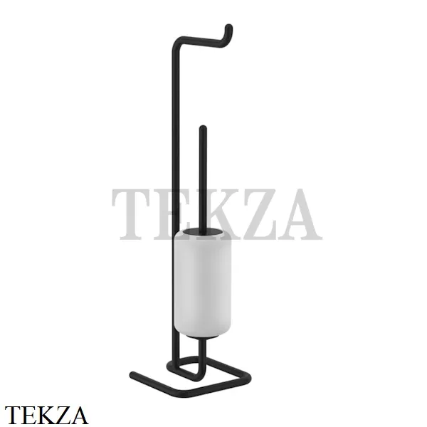 Gessi Goccia Стойка с держателем для туалетной бумаги и ершиком 38067-299, Black XL