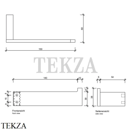 Decor Walther CONTRACT TPH1 Держатель туалетной бумаги 0650160, черные матовые