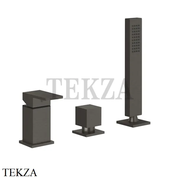 Gessi Rettangolo Смеситель для ванны без излива, 2 потока 20043-707, Black Metal Brushed