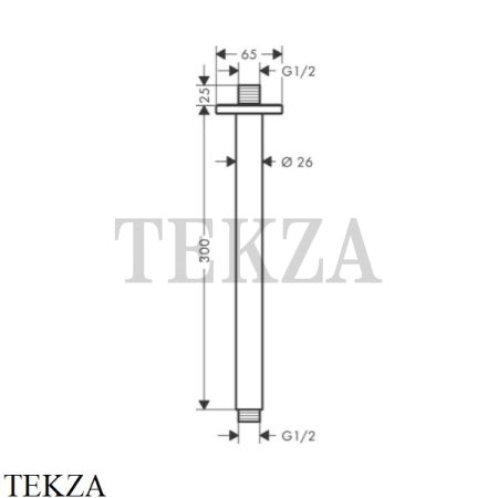 Hansgrohe Vernis Shape Кронштейн потолочный длинный 26407670, черный матовый